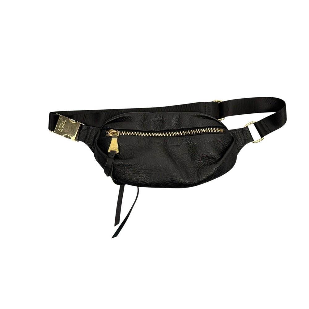 Aimee Kestenberg Women's Black Adjustable Waist Belt Travel Purse Bag Black